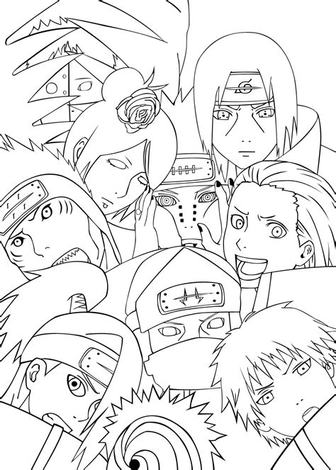 akatsuki coloriage|Members Of Akatsuki